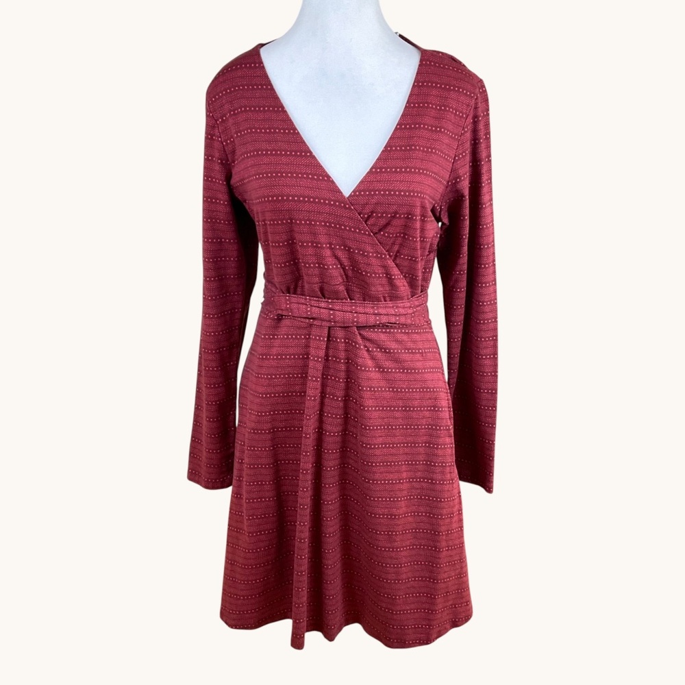 Toad & Co Dress Wrap Style Belted Red (M)